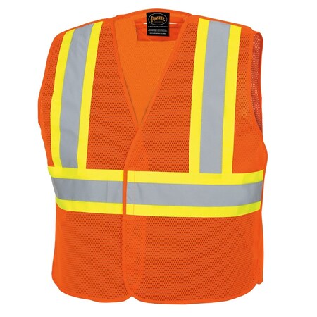 Pioneer Mesh Vest, Tear-Away, Hi-Vis Orange, S/M V1030550U-S/M